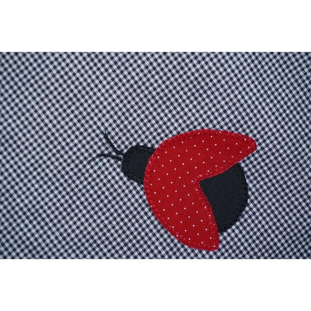 Handmade Ladybug Gingham Dress with Removable Bows – Size 3T